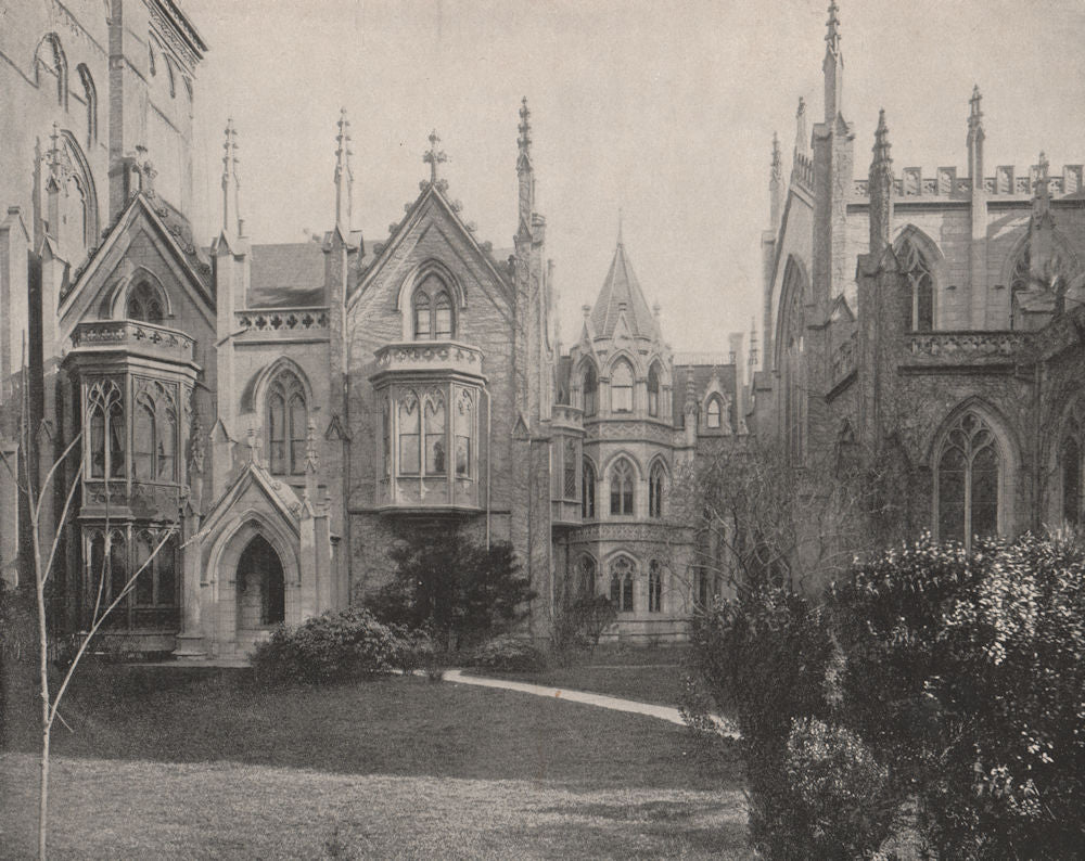 Rectory of Grace Church, Manhattan, New York City 1895 old antique print